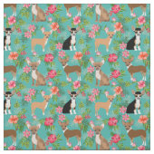 Chihuahua Hunde Hibiskus tropisch Stoff (Muster)