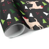 Chihuahua Hunde in Weihnachtsmannmützen Weihnachte Geschenkpapier (Rolleneckpunkt)