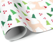 Chihuahua Hunde in Weihnachtsmannmützen Weihnachte Geschenkpapier (Rolleneckpunkt)