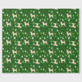 Chihuahua Hunde in Weihnachtsmannmützen Weihnachte Geschenkpapier (Flach)