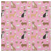 Chihuahua Hunde Kaffee pink Stoff (Muster)