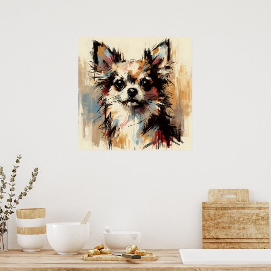 Chihuahua-Hunde-Kunstposter Poster (Küche)