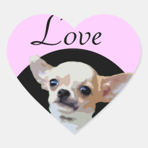 Chihuahua-Hunde-Liebe Herz-Aufkleber