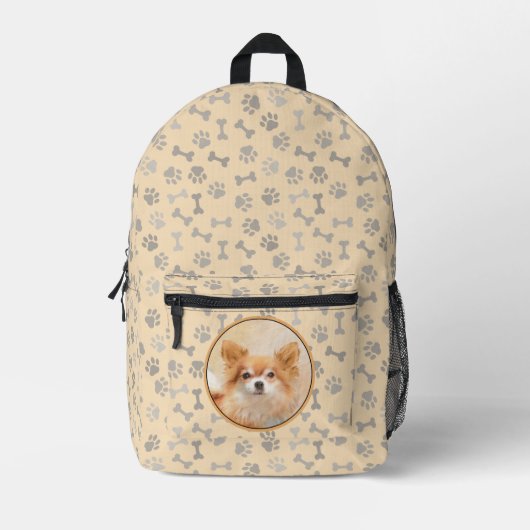 Chihuahua Hunde Malerei Original Art Bedruckter Rucksack (Vorderseite)