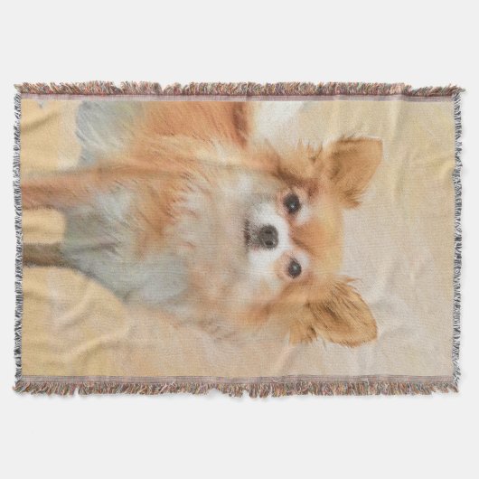 Chihuahua Hunde Malerei Original Art Decke (Vorderseite)