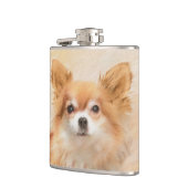 Chihuahua Hunde Malerei Original Art Flachmann (Links)