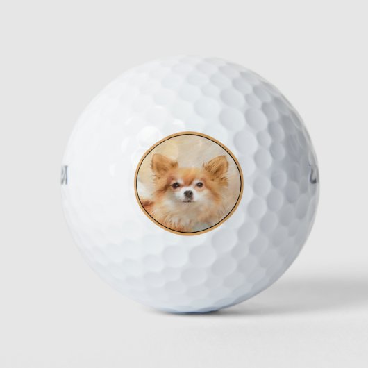 Chihuahua Hunde Malerei Original Art Golfball (Vorderseite)