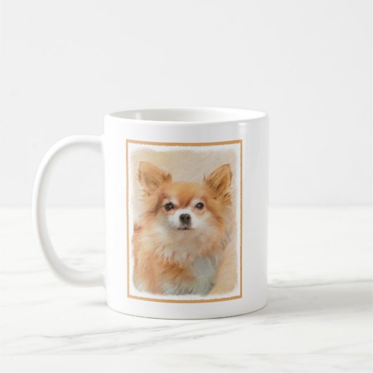 Chihuahua Hunde Malerei Original Art Kaffeetasse (Links)