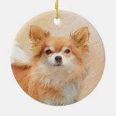 Chihuahua Hunde Malerei Original Art Keramik Ornament (Hinten)