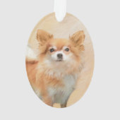 Chihuahua Hunde Malerei Original Art Ornament (Rückseite)
