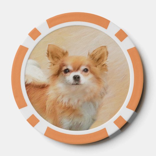 Chihuahua Hunde Malerei Original Art Pokerchips (Rückseite)