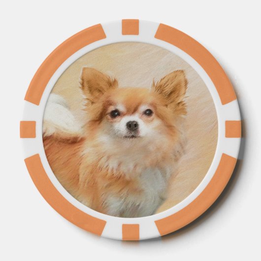 Chihuahua Hunde Malerei Original Art Pokerchips (Vorderseite)