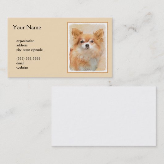 Chihuahua Hunde Malerei Original Art Visitenkarte (Vorne/Hinten)