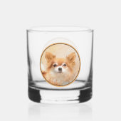 Chihuahua Hunde Malerei Original Art Whiskyglas (Vorderseite)