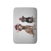 Chihuahua-Hunde mit Hut-Foto Badematte (Vorderseite Vertikal)