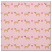 Chihuahua Hunde rosa Herzen Liebe Stoff (Muster)