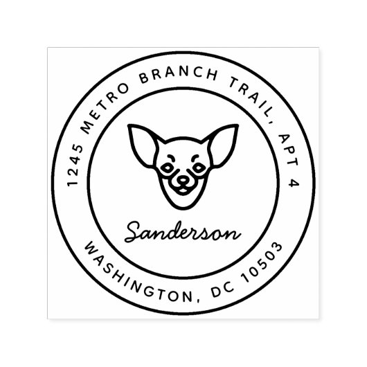 Chihuahua Hunde Rücksendeadresse Briefmarke Selbst Permastempel (Design)
