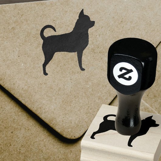 Chihuahua Hunde Silhouette Gummistempel