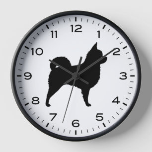 Chihuahua-Hunde-Silhouette Uhr