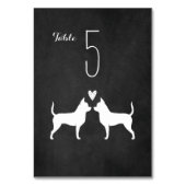 Chihuahua-Hunde-Silhouetten Hochzeit Tischnummer (Vorderseite)