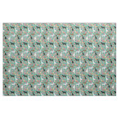 Chihuahua Hunde Vintagen Blumen türkis Stoff (Fat Quarter (45,7 x 55,9 cm))