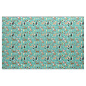 Chihuahua Hunde Wein Türkis Stoff (Fat Quarter (45,7 x 55,9 cm))