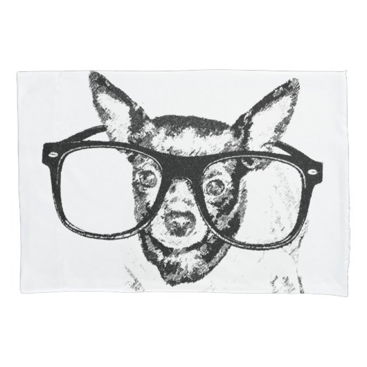 Chihuahua-Hundeillustrations-Zeichnen Kissenbezug (Vorderseite)