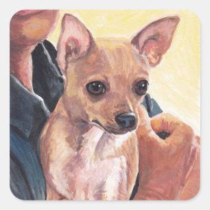 Chihuahua-Hundekunst-Aufkleber Quadratischer Aufkleber