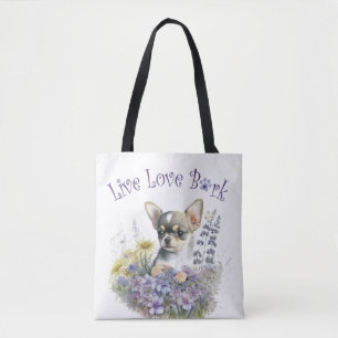 Chihuahua-Hundemama Blumenmuster Tasche