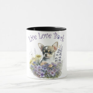 Chihuahua-Hundemama Blumenmuster Tasse