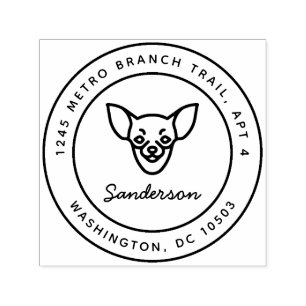 Chihuahua-HundeRücksendeadresse-Briefmarke Permastempel