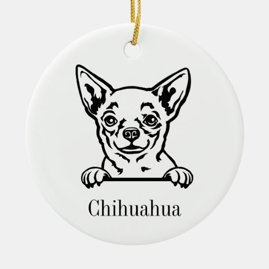 Chihuahua-Hundeschmuck Keramik Ornament (Vorne)