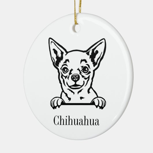 Chihuahua-Hundeschmuck Keramik Ornament (Links)