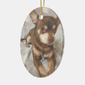 Chihuahua-Hundeverzierung Keramik Ornament (Links)