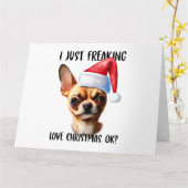 Chihuahua I gerade Freeware Liebe Weihnachten Weih Karte (Gelbe Blume)