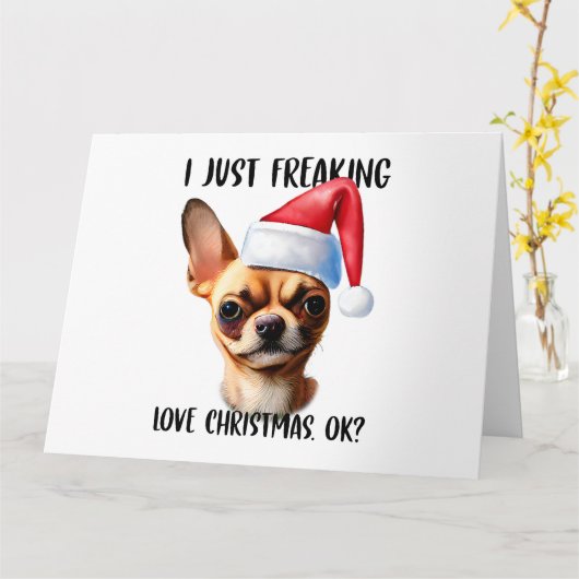 Chihuahua I gerade Freeware Liebe Weihnachten Weih Karte (Gelbe Blume)