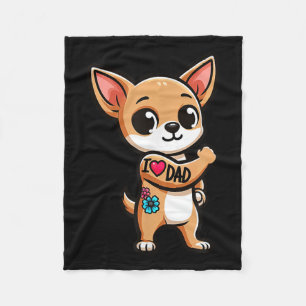 Chihuahua I Liebe Vater Funny Dog Tattoo _1 Fleecedecke