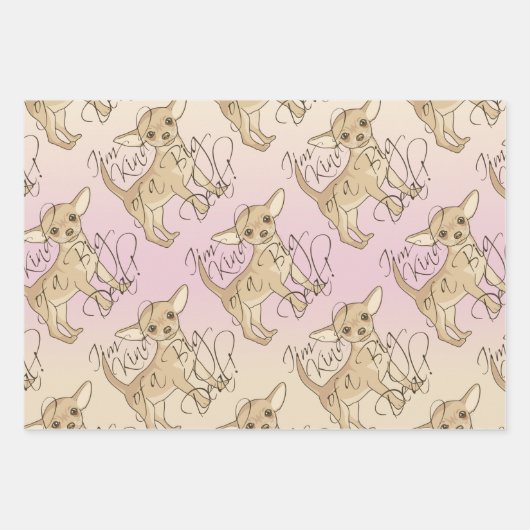 Chihuahua Ich bin ein großer Deal Geschenkpapier Set (Vorderseite 3)