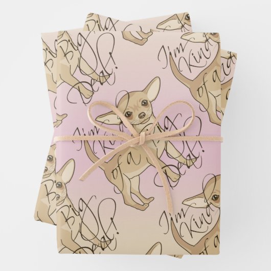 Chihuahua Ich bin ein großer Deal Geschenkpapier Set (Beispiel)
