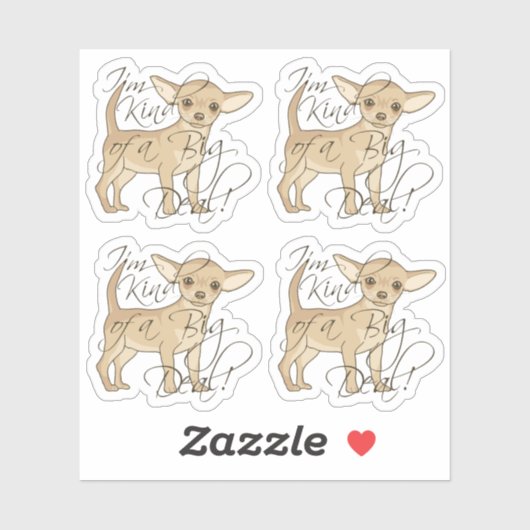 Chihuahua Ich bin ein ziemlich großer Kontrastkuts Aufkleber (Blatt)