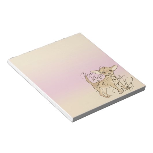 Chihuahua Ich bin ein ziemlich großes Grafikdesign Notizblock (angewinkelt)