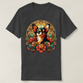 Chihuahua im Art Nouveau Floral Style T-Shirt (Design vorne)