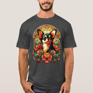 Chihuahua im Art Nouveau Floral Style T-Shirt