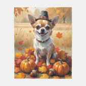 Chihuahua im Herbst hinterlässt Erntedank Kunst Fleecedecke (Vorderseite)