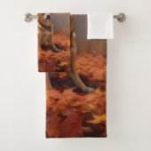 Chihuahua im Herbst Leaves Fall Inspiriert Badhandtuch Set (Insitu)