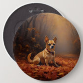 Chihuahua im Herbst Leaves Fall Inspiriert Button (Vorne & Hinten)