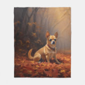 Chihuahua im Herbst Leaves Fall Inspiriert Fleecedecke (Vorderseite)