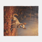 Chihuahua im Herbst Leaves Fall Inspiriert Fleecedecke (Vorderseite (Horizontal))