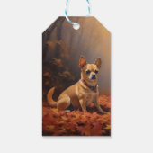 Chihuahua im Herbst Leaves Fall Inspiriert Geschenkanhänger (Rückseite)
