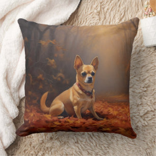 Chihuahua im Herbst Leaves Fall Inspiriert Kissen